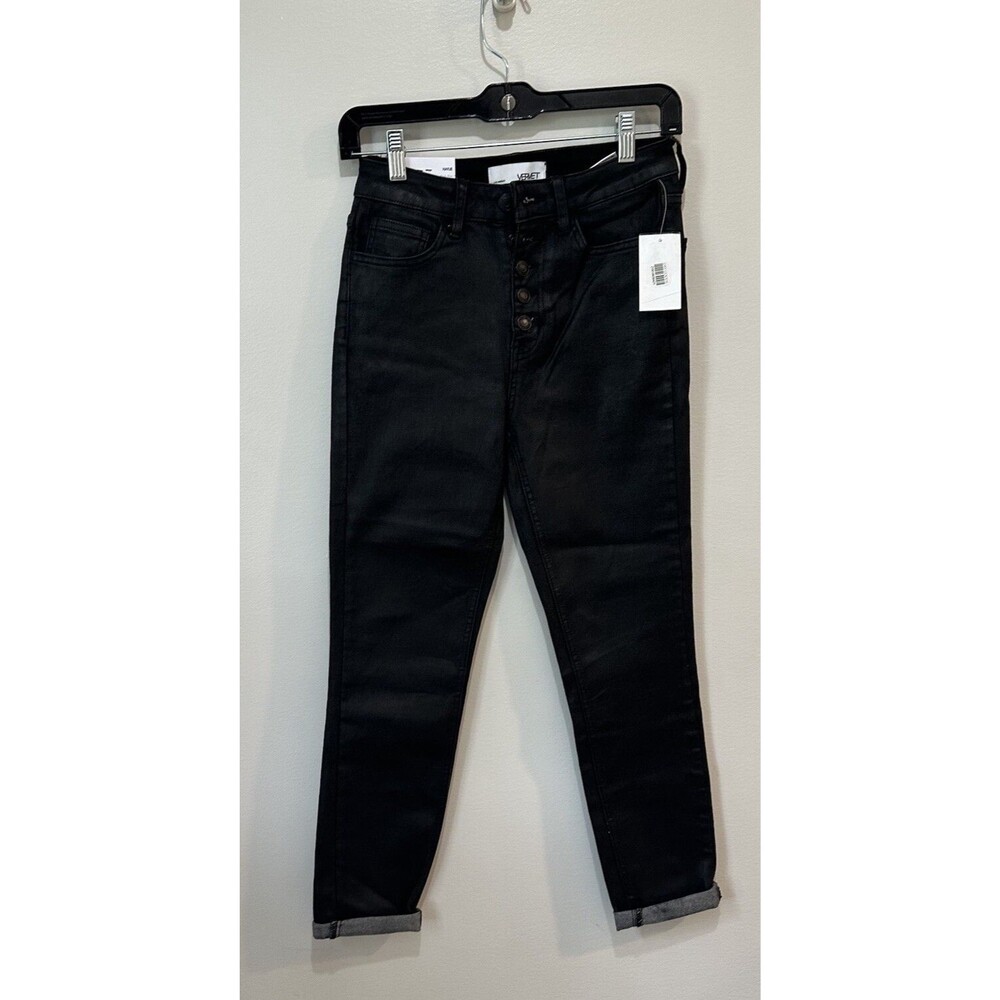 Vervet Haylie Hig Rise Skinny Black Cuffed Bottom Womens Size 26